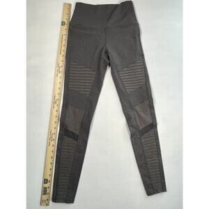 ALO Gray Moto Leggings Waist Compression Skinny Full Length - Size S
